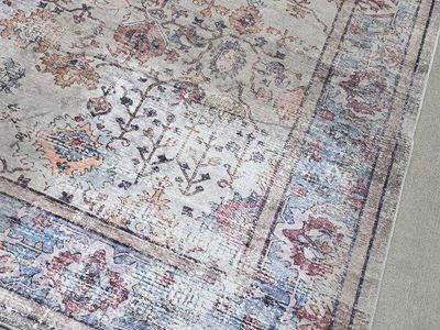 8x10 Area Rug Persian Distressed Floral Design Multi-Color
