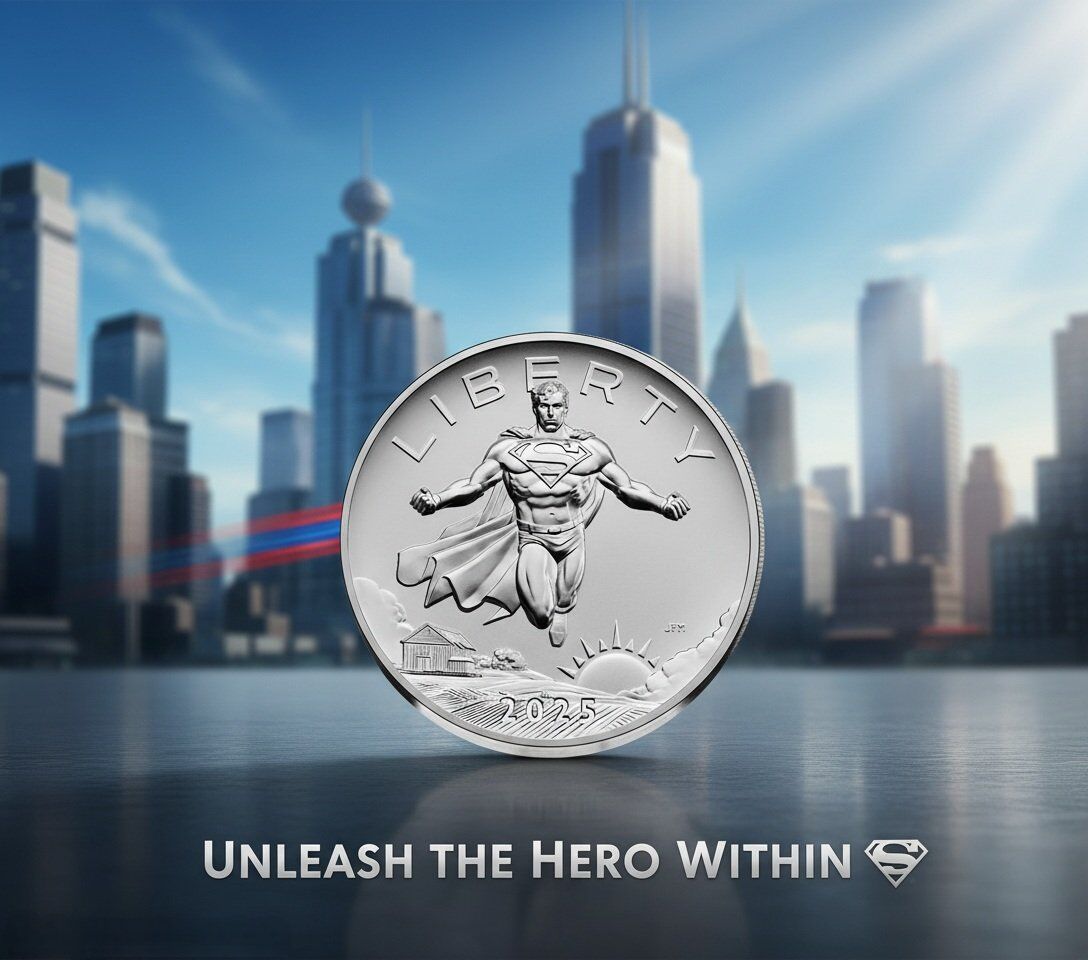2025 Superman Silver Coin 2.5oz Silver 2" diameter