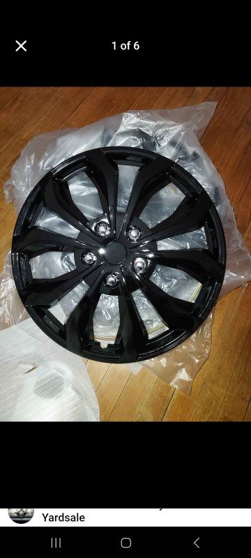 New Black 16-inch Car Wheel Hubcaps/Wheel Covers - Set of 4