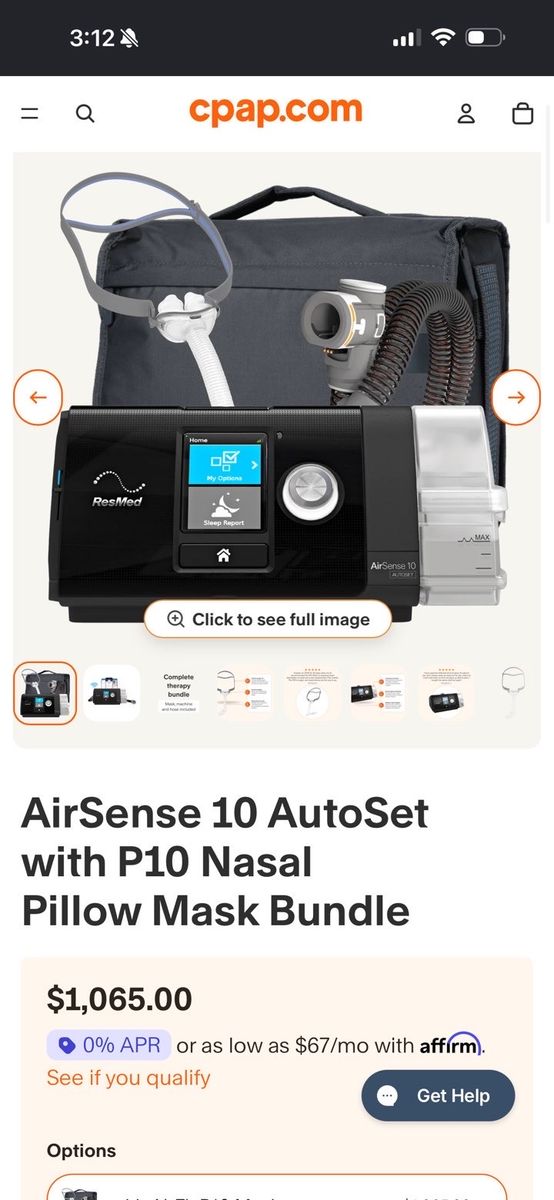 ResMed AirSense 10 AutoSet CPAP Machine with P10 Nasal Pillow Mask Bundle