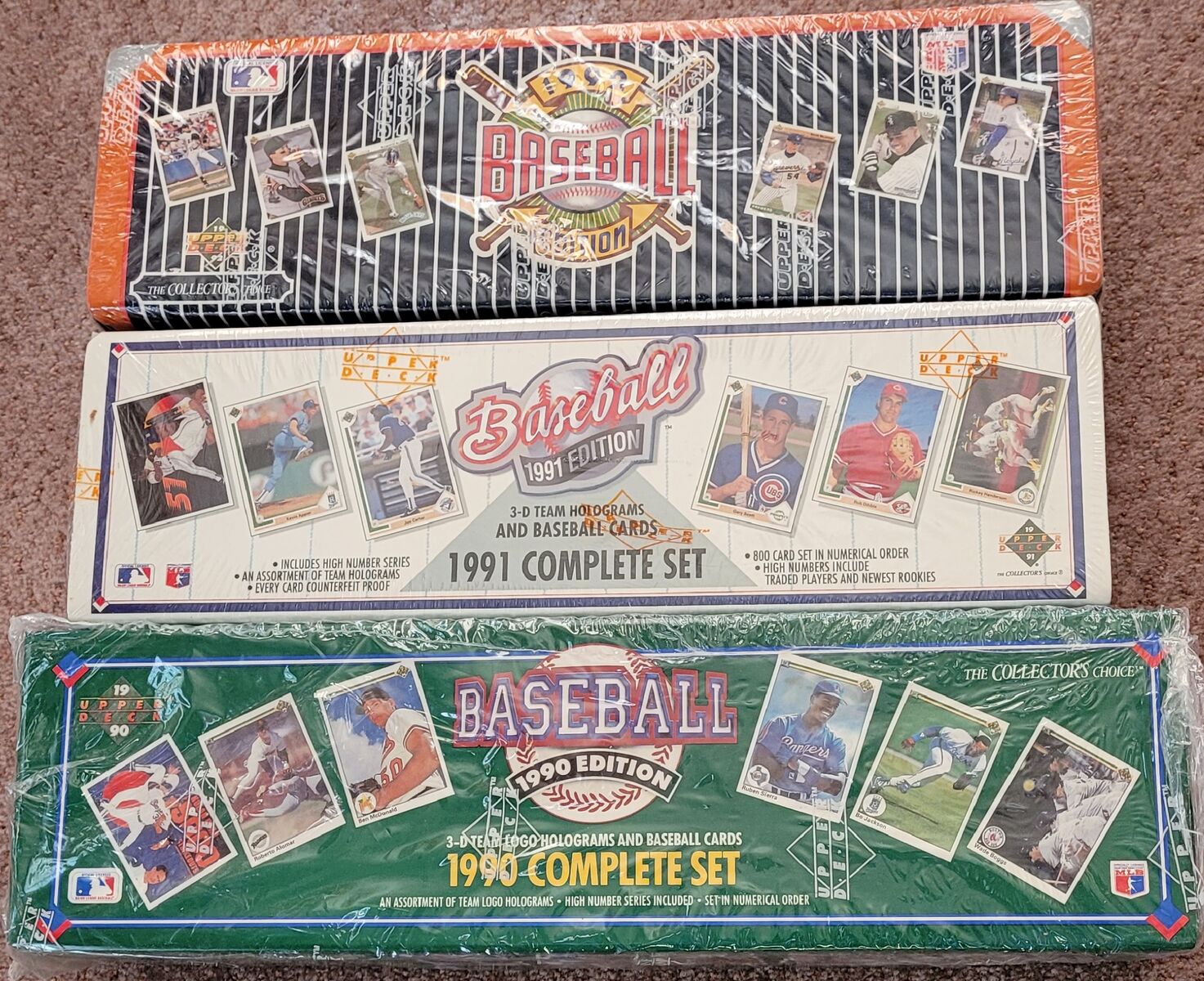 NEW 1990, 1991, 1992 Upper Deck Complete Sets, including rookie cards