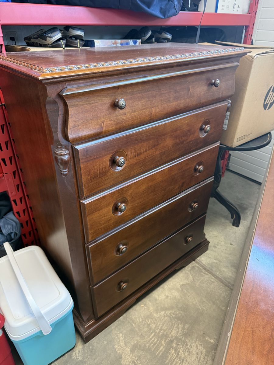 Traditional Solid Wood Bedroom Furniture Set - Dresser, Tall Chest & Nightstand