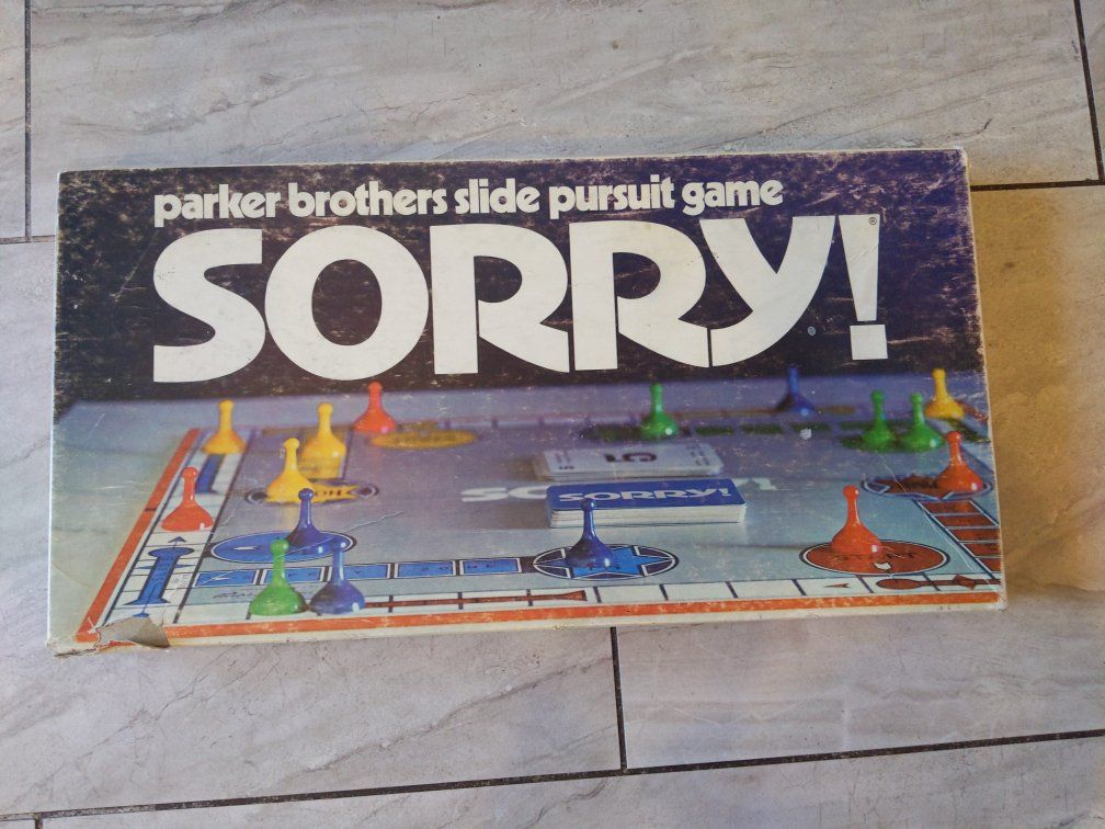 Vintage 1972 Parker Brothers Sorry! Slide Pursuit Board Game - Complete