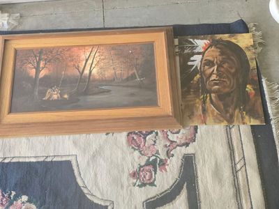 Vintage Original Paintings Bundle – Western & Native American Theme! $150 OBO