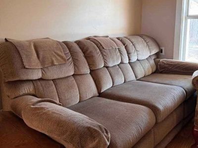 brown fabric couch