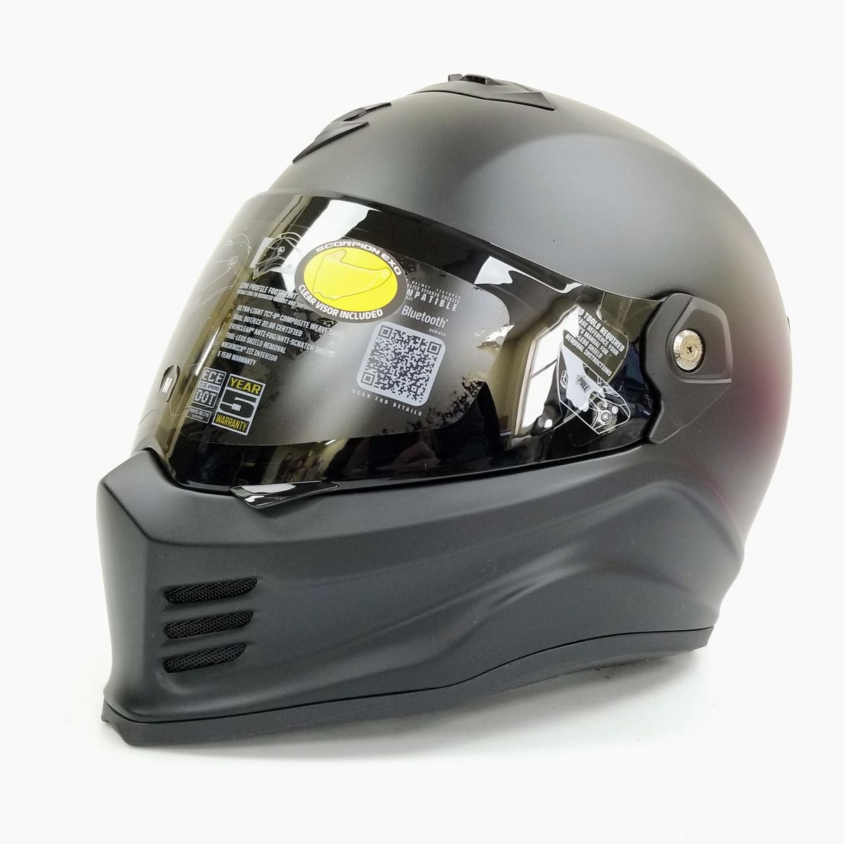 Scorpion Covert Fx Full Face Helmet (Matte Black, Medium) (75-2269M-L-R1-S2)