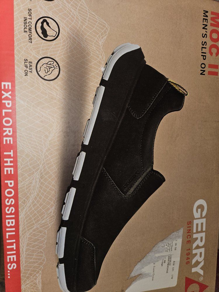 Gerry Men's MOC II Slip-On Shoes - Black, Size 9M with Soft Comfort Insole