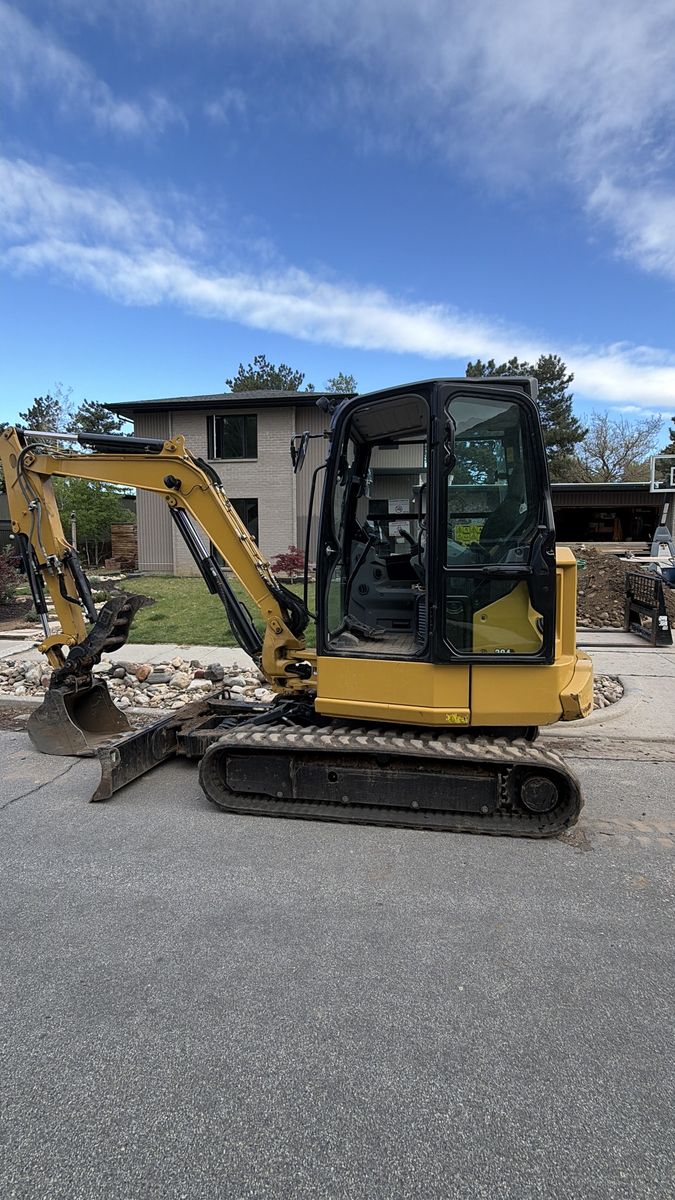 Cat 304 Mini Excavator for Rent. Perfect size machine for jobs requiring a mini thats TOUGH!!