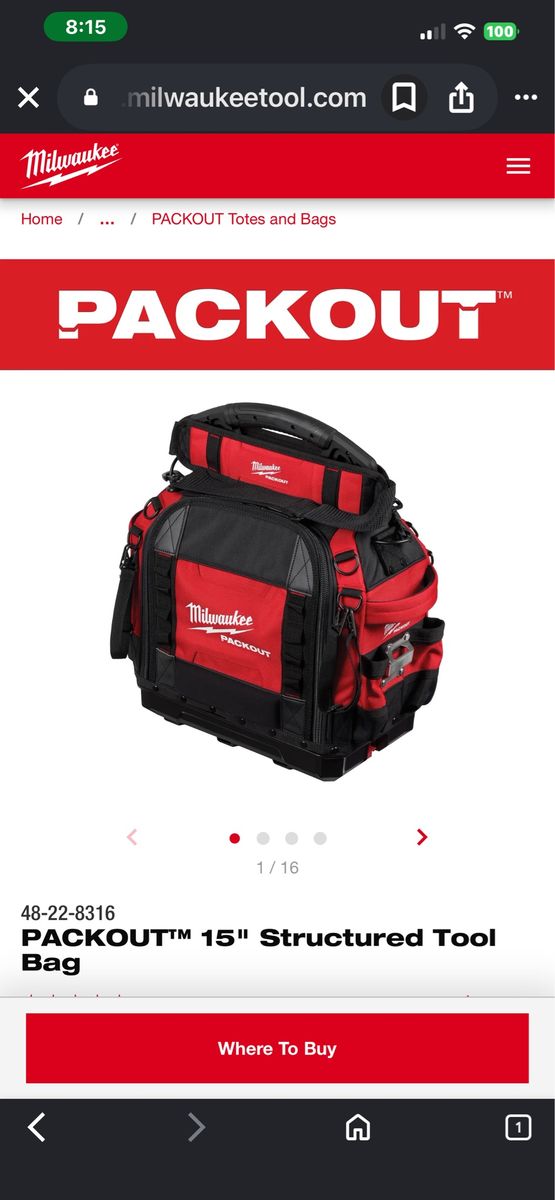 NEW MILWAUKEE PACKOUT BAG