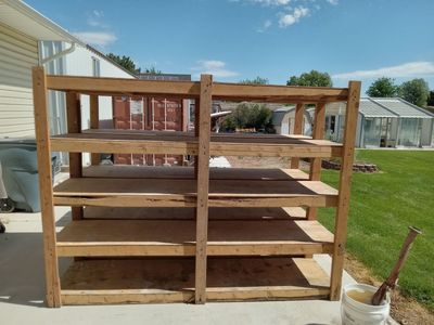 Heavy duty wood shelving