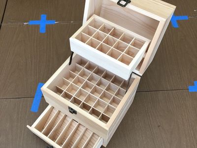 Aroma 3 tier essential oil wood box organizer