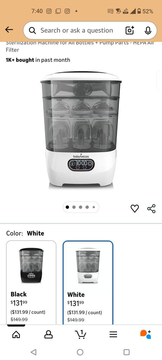 Baby Brezza Bottle Sterilizer and Dryer