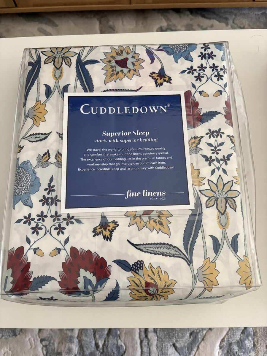 New Cuddledown FIRENZE King Duvet Cover 100% Cotton Ivory Multi Floral