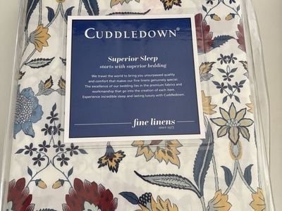 New Cuddledown FIRENZE King Duvet Cover 100% Cotton Ivory Multi Floral