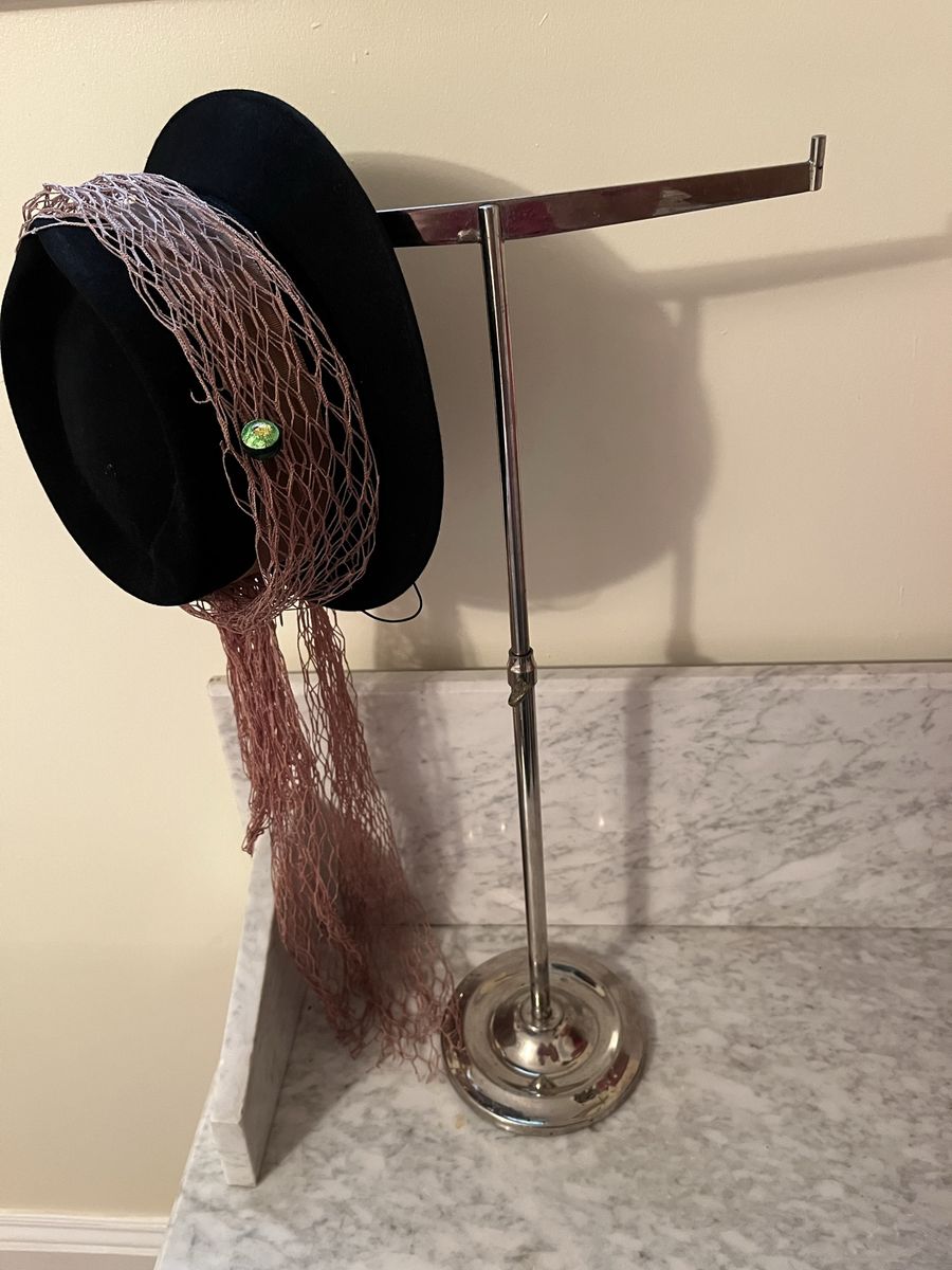 Antique Two Hat Display Stand / Holder - Adjustable