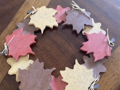 Wooden Fall Leaf Wreath