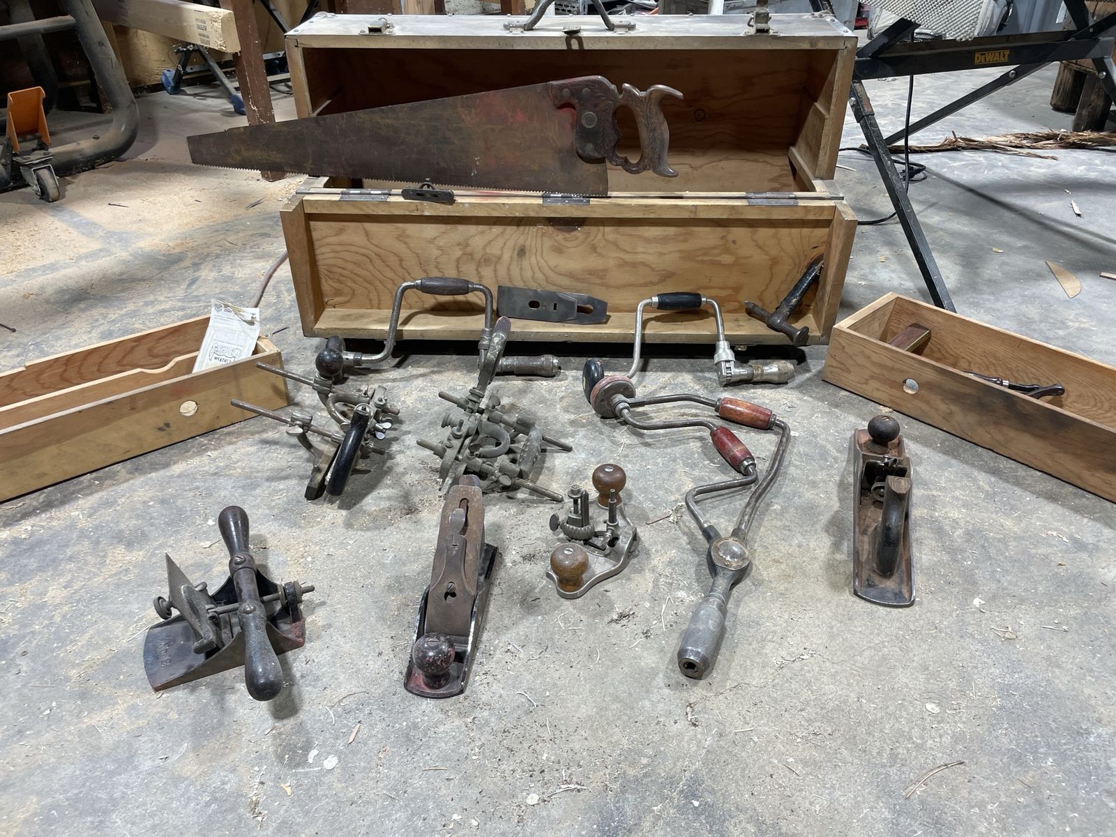 1900s tools and wood box