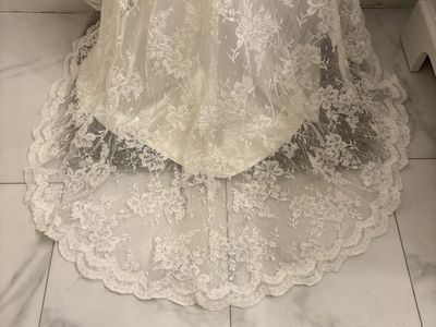 Size 4 wedding dress with sleeves and veil