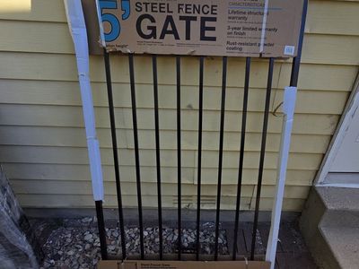 5' ft × 39" W steel fence gate