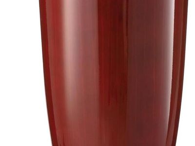 New Glitzhome 30" H Oversized Tall Planter, Indoor-Outdoor Planter, Drainage Holes, Gradient Red, Faux Ceramic Finish