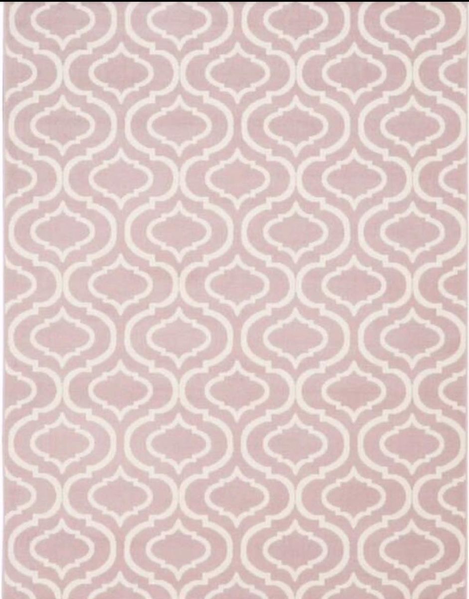 New. Cute Pink 6x9 Trellis Area Rug