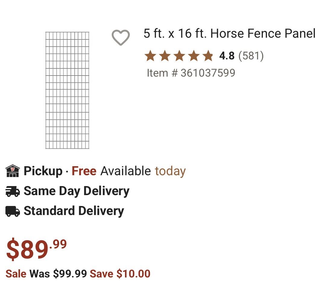 5x16 Horse Panals 6 Gauge Spaces 4x2 $60.00 each.
