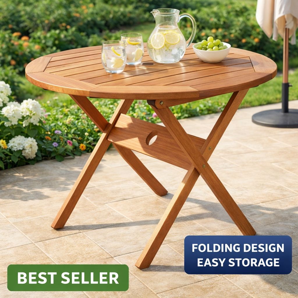 New Milano Amazonia Round Folding Patio Table