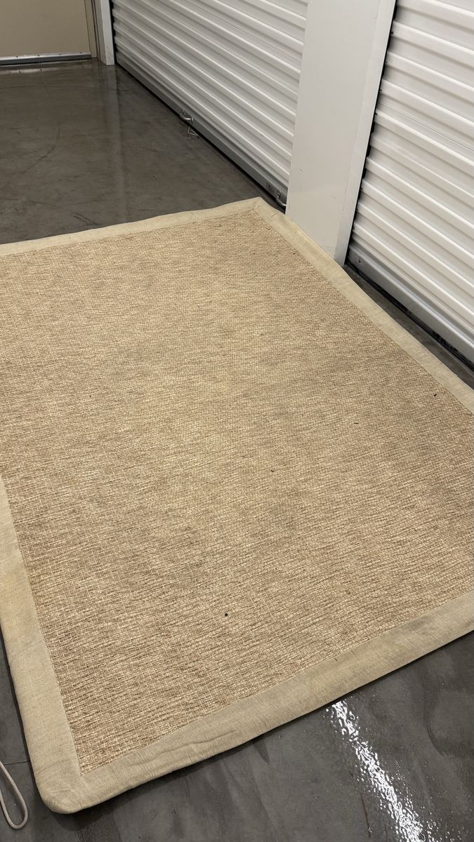Natural Fiber Rug Collection Area Rug - Tan Woven Texture, Jute/Sisal Blend 5x7
