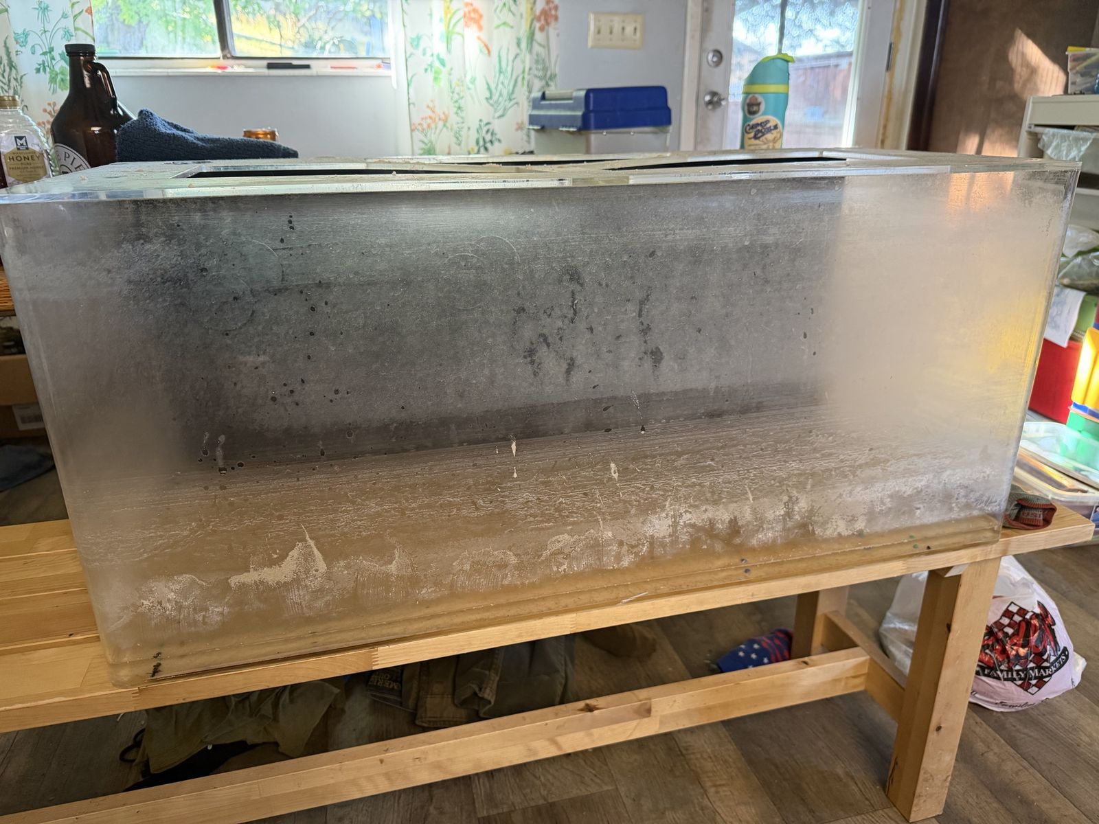 55 gallon Fish Tank Setup with Wooden Stand, supplies