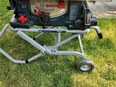 Bosch TS3000 Table Saw with Gravity-Rise Wheeled Stand - Portable Jobsite Saw