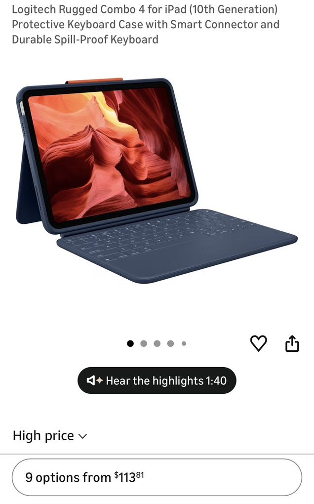 Logitech Rugged Combo 4 Case For iPad