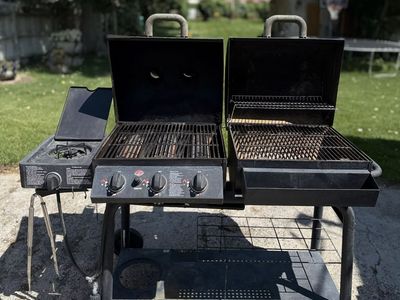 Chargriller Duo 5050 Gas & Charcoal Grill Smoker Side Burner Outdoor BBQ Combo