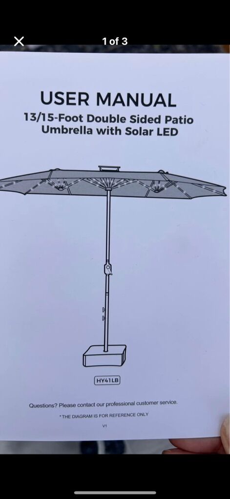 15ft LED Umbrella (Tan)