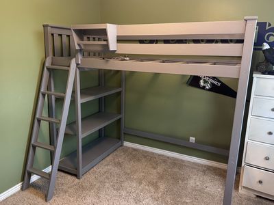 Max and LiLy Twin Loft Bed with Bookcase