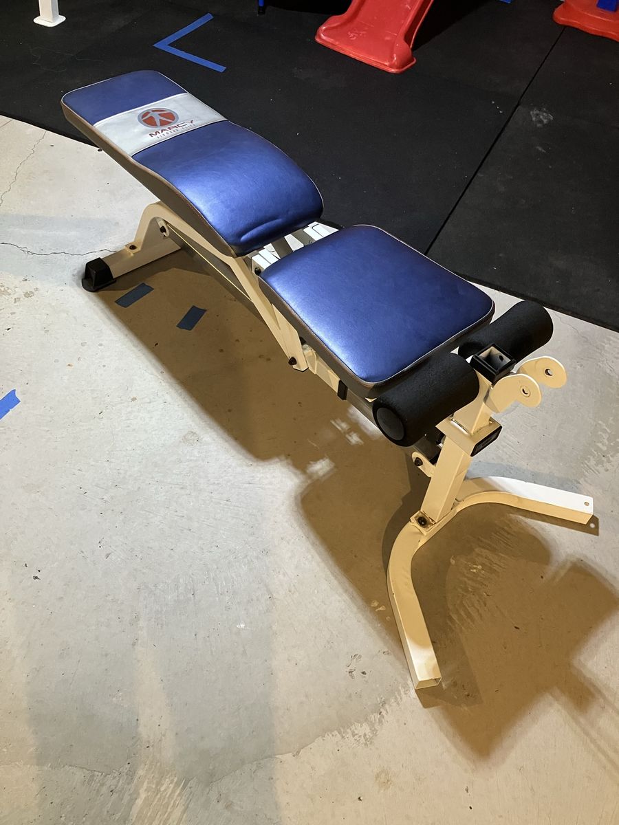 Marcy MD-859 Adjustable Utility Weight Bench - Incline/Decline, Blue/Silver