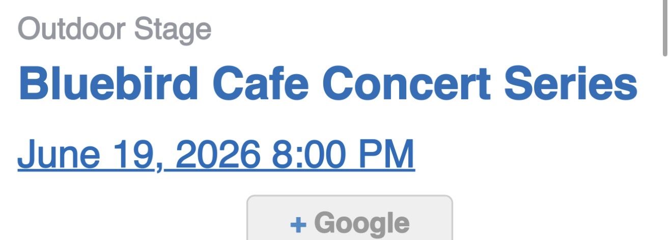 Bluebird Cafe Tickets Sundance