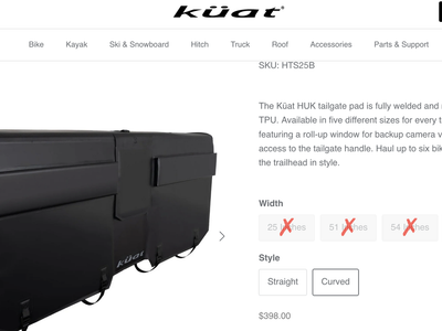 Kuat HUK Tailgate pad Large 61" Curved