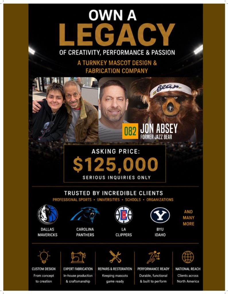 Turnkey NFL NBA NCAA Mascot Design & Fabrication Company - (Former Jazz Bear Jon Absey)