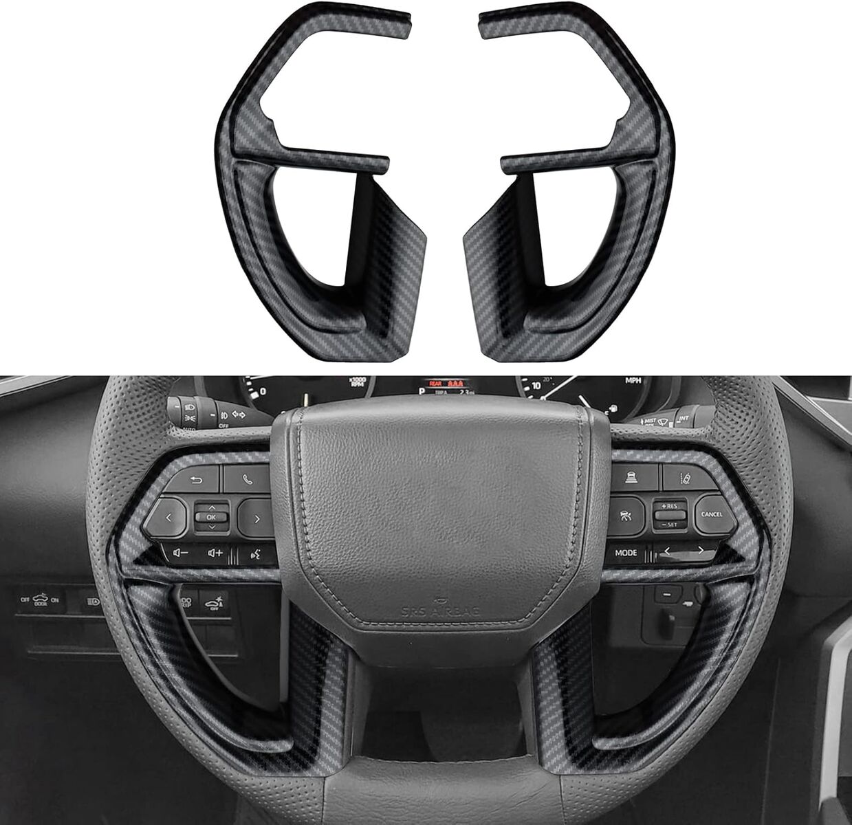 2022-2025 Toyota Tundra Carbon Fiber Steering Wheel Protector Trim