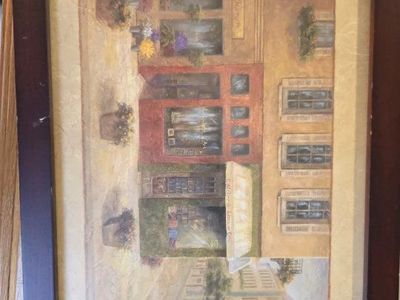 Vivian Flasch Framed Cafe Scene Wall Art Decor - Floral Shop & Cafe Motif