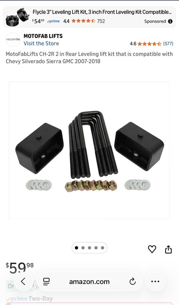 07-18 Sierra Silverado 1500 2in Rear Leveling Kit