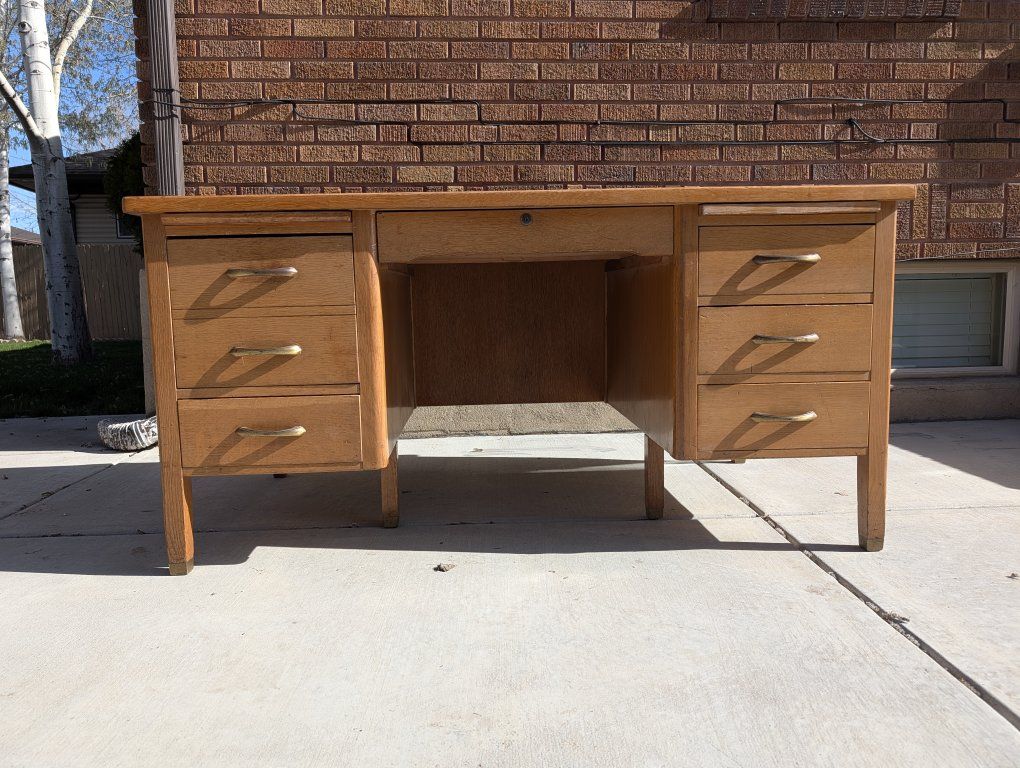 Solid Wood Double Pedestal Desk