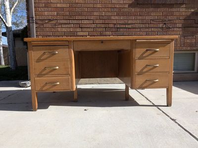 Solid Wood Double Pedestal Desk