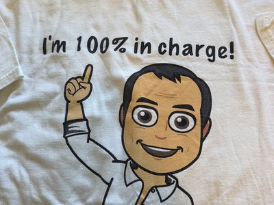 Port & Company White "I'm 100% in Charge!" Graphic T-Shirt - Adult XL