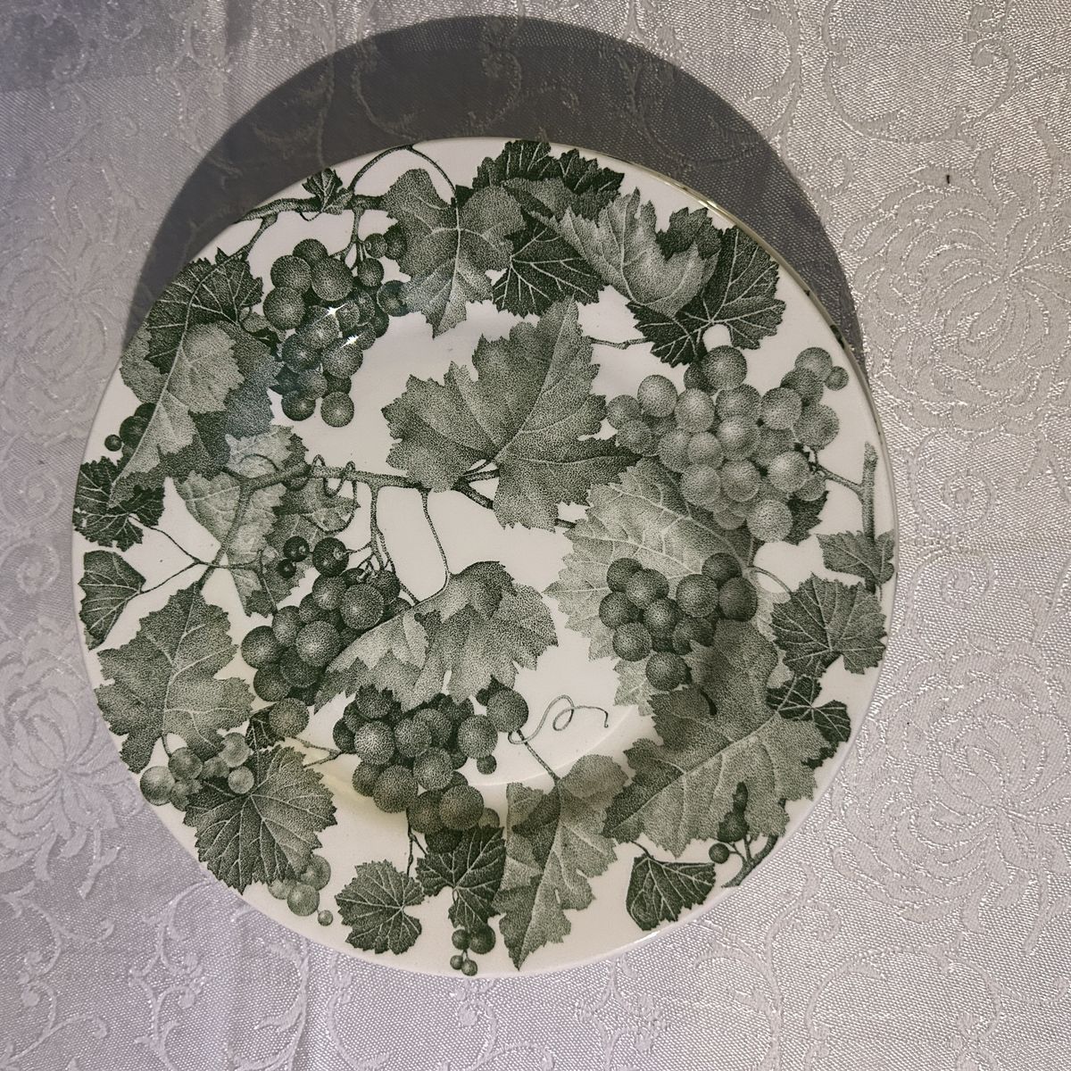 Ceramica Quadrifoglio Set of 6 Salad / Bread PLATES Green Grapevine Made in Italy