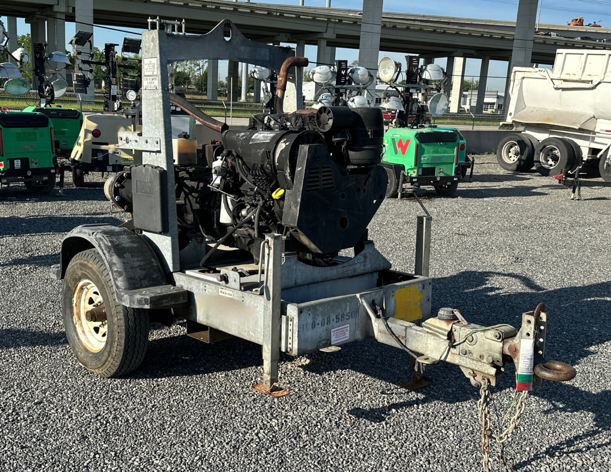 Construction Dewatering Single Axle Diesel 6 Inch Water Transfer Pump Contractor Excavation Utility