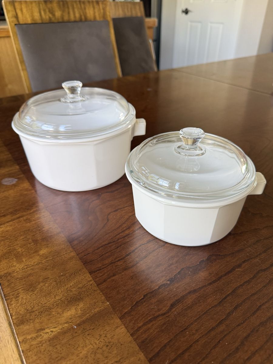 Princess House Nouveau Pot Pans with Clear Glass Lids Cookware (1 Quart, 2 Quart)