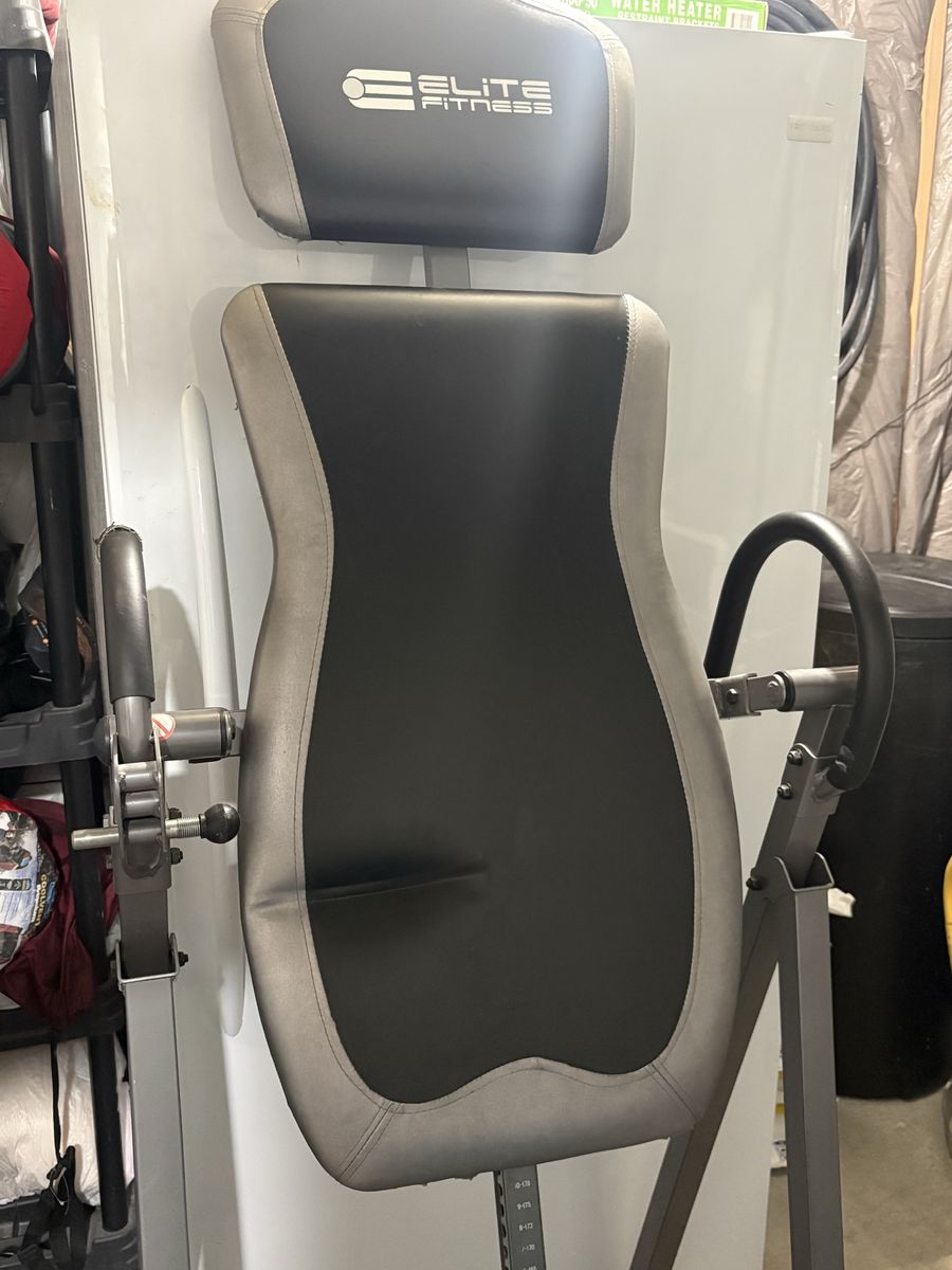 Elite Fitness Inversion Table - Black & Gray Back Stretching Machine