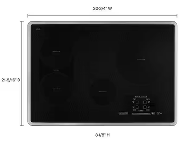 KitchenAid Architect Series II Induction Cooktop 30 in. Smooth Surface in Stainless Steel.
