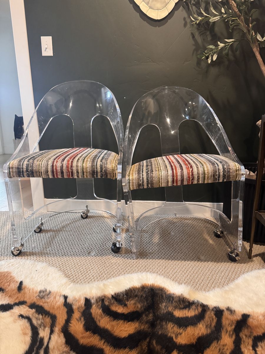 Vintage Lucite Spoon Back Chairs Set. Purchased through Alice lane.